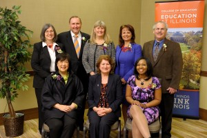 Dean Mary Kalantzis with 2015 Alumni Award recipients from the College of Education
